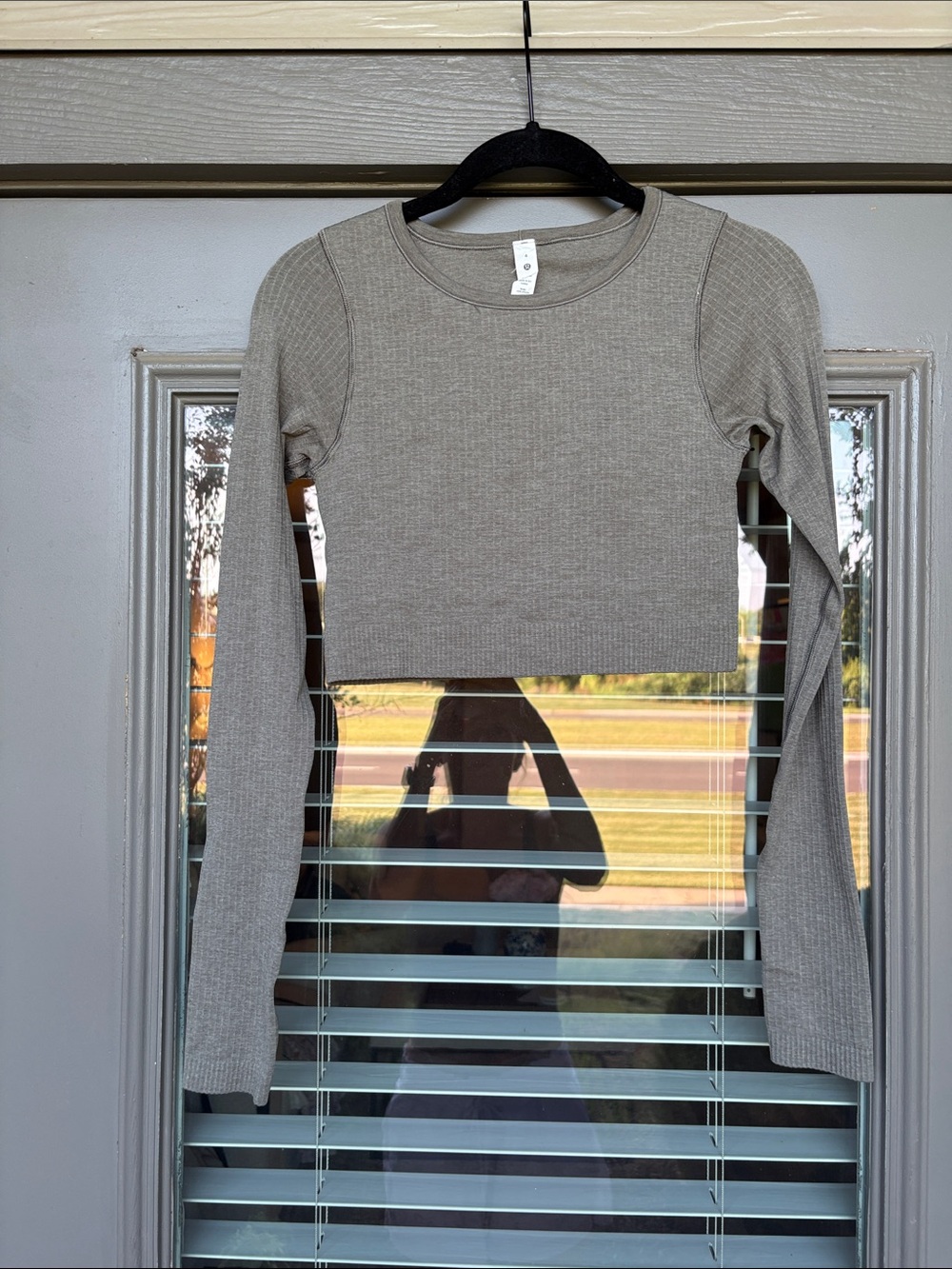 lululemon athletica Ribbed Long-Sleeve Cropped Top - Taupe